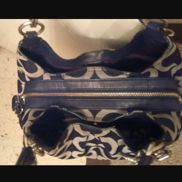 Authentic Coach LARGE SATCHEL Black & Grey Sateen Hand Bag -  RoomY!!! - Picture 4 of 4